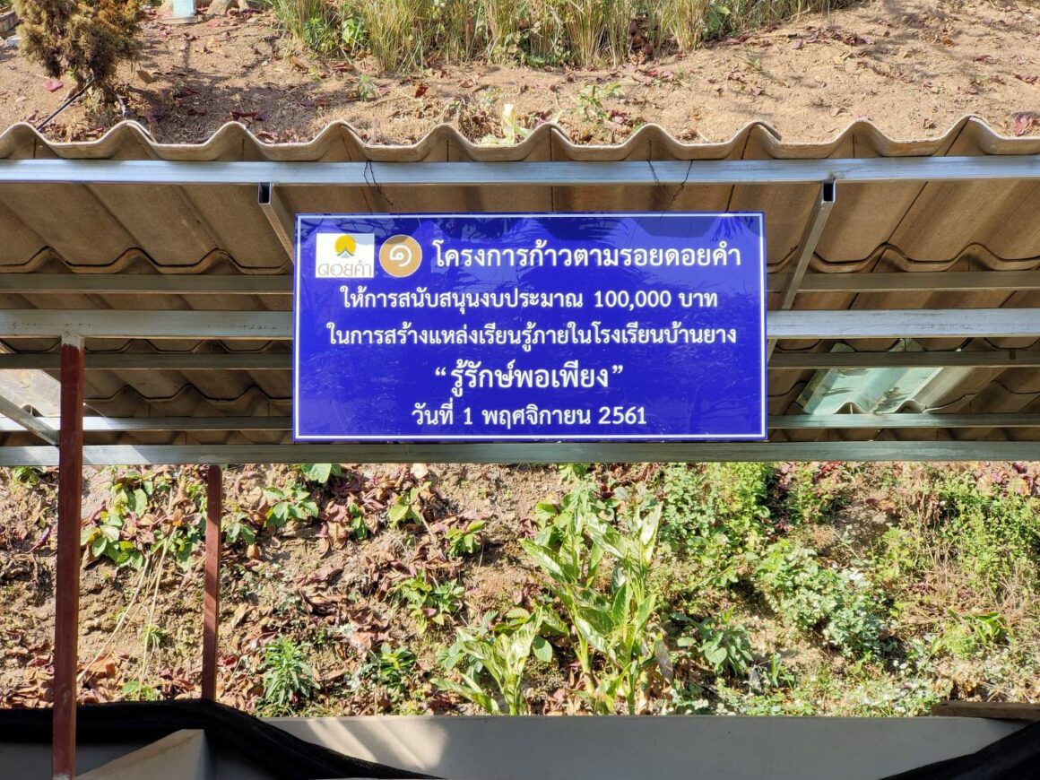 แหล่งเรียนรู้ “รู้รักษ์พอเพียง” โรงเรียนบ้านยาง อำแภอฝาง จังหวัดเชียงใหม่ หนึ่งในการพัฒนาอย่างต่อเนื่อง จากกิจกรรมเดิน วิ่ง ๙ ตามรอยดอยคำ